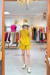 Áo cổ trụ sát nách Linen tưng premium Cói Design