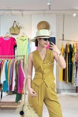 Set Gile Quần Suông Xếp Ly Linen Hàn Cói Design