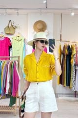 Áo danton tay dài Linen tưng premium Cói Design