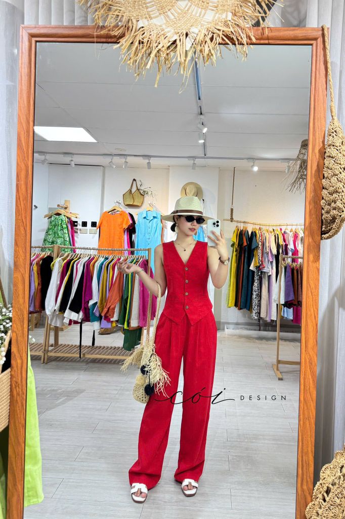 Set Gile Quần Suông Xếp Ly Linen Hàn Cói Design
