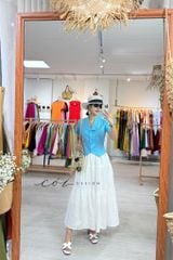 Áo cổ cánh én tay ngắn Linen tưng premium Cói Desgin
