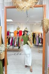 Áo gile cổ cánh én Linen tưng premium Cói Design