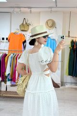 Đầm Boi cotton thêu khoét eo Cói Design