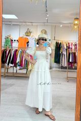 Đầm Boi cotton thêu khoét eo Cói Design