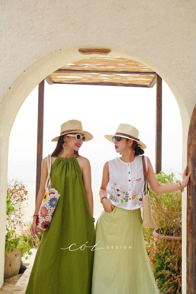 Đầm yếm suông Linen tưng premium Cói Design