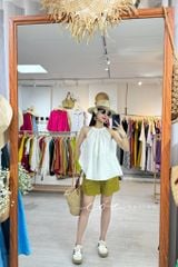 Quần short xếp ly linen Cói Design