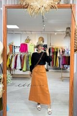 Chân váy 2 nắp túi Linen tưng premium Cói Design
