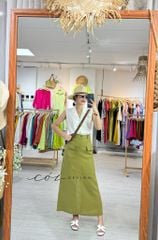 Chân váy 2 nắp túi Linen tưng premium Cói Design