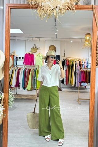 Quần suông ly giữa Linen tưng premium Cói Design