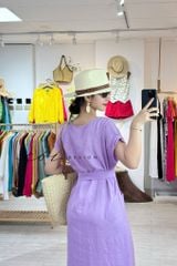 Đầm suông tt kèm belt linen tưng Cói Design