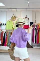 Áo cổ trụ 19 nút bọc màu Linen tưng premium Cói Design