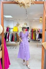 Đầm suông tt kèm belt linen tưng Cói Design