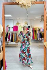 Đầm phối nơ lưng linen hàn Cói Design