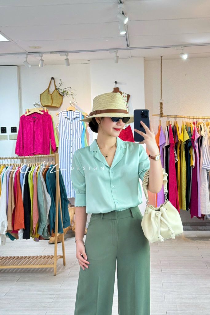 Áo lụa danton tay dài Cói Design