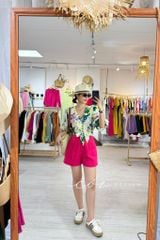 Áo croptop tay bí phối dây linen Cói Design