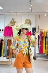 Áo croptop tay bí phối dây linen Cói Design