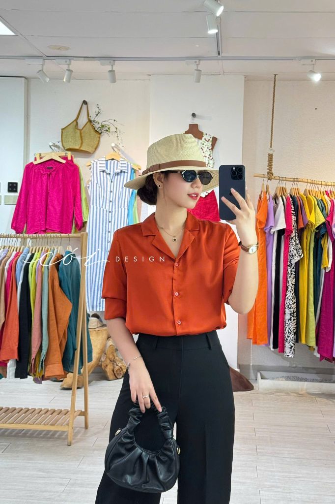 Áo lụa danton tay dài Cói Design