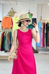 Đầm linen rút túi sát nách Cói Design