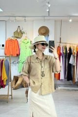Áo sơ mi hàng nút đôi linen tưng premium Cói Design
