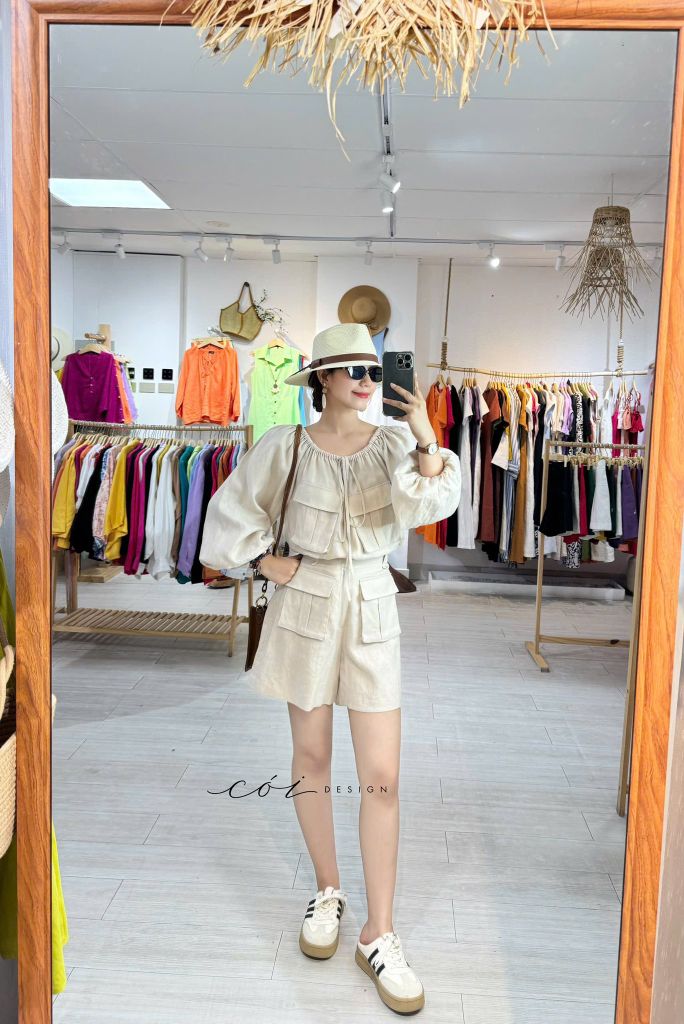 Set short túi hộp linen hàn Cói Design