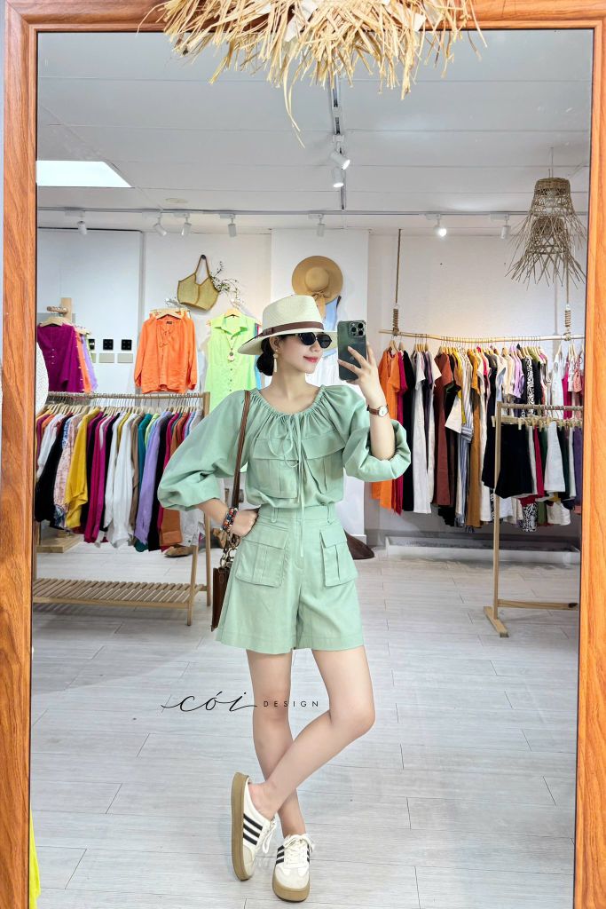 Set short túi hộp linen hàn Cói Design