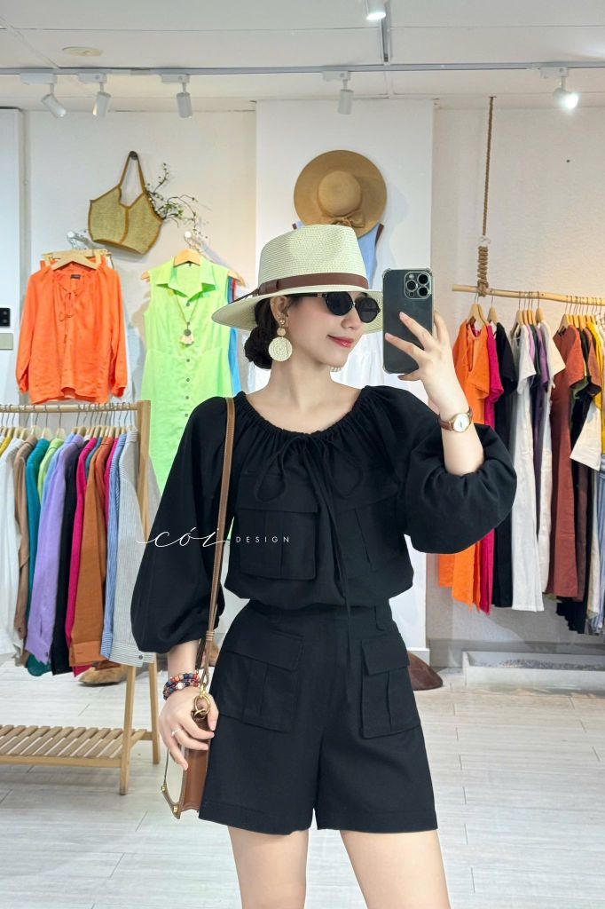 Set short túi hộp linen hàn Cói Design