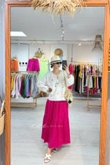 Áo Thêu hoa tay phồng cổ xếp nhún linen tưng premium Cói Design