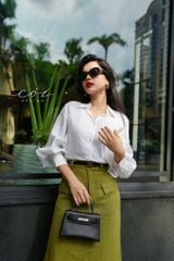 Chân váy 2 nắp túi linen tưng Cói Design