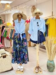 Chân váy tầng Linen tưng premium Cói Design