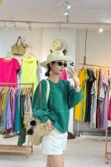 Áo nút bọc xẻ vai linen tưng premium Cói Design