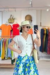 Chân váy tầng Linen tưng premium Cói Design