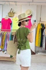 Áo gile tay xếp Linen tưng premium Cói Design