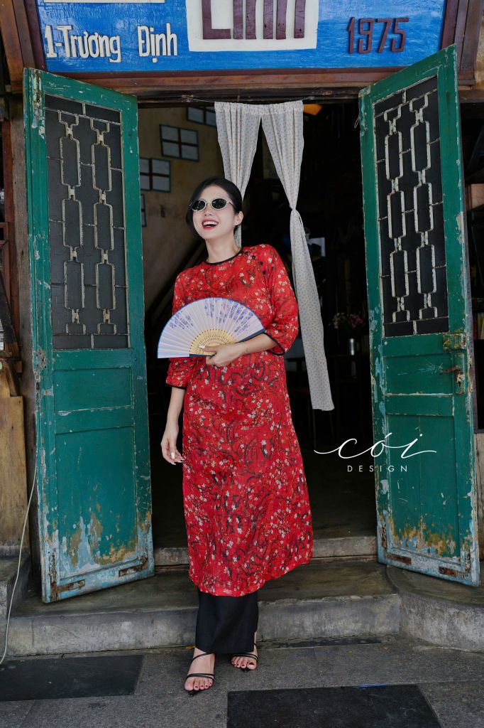 Set Áo Dài Sắc Xuân kèm quần suông Cói Design
