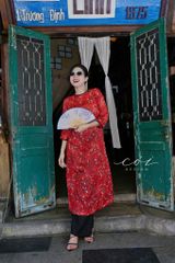 Áo dài sắc xuân Linen tưng premium Cói Design
