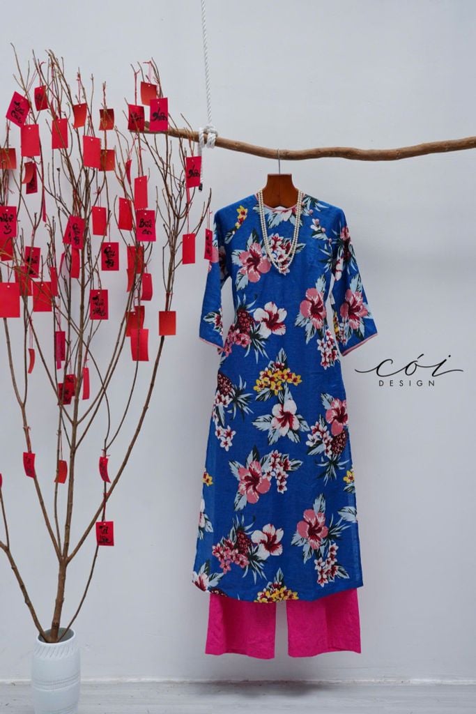 Áo dài sắc xuân Linen tưng premium Cói Design