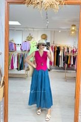 Chân váy tầng Linen tưng premium Cói Design