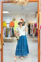 Áo gile xéo nút tay ngắn linen tưng premium Cói Design
