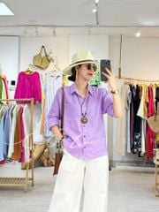 Áo sơ mi lệch vạt linen Cói Design