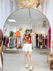 Áo cổ tròn sát nách nút dừa phía lưng Linen tưng premium Cói Design