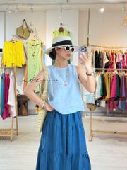 Áo sát nách nút bọc lưng nhiều màu linen tưng premium Cói Design