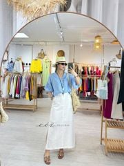 Áo cổ sam tay phồng linen tưng Cói Design
