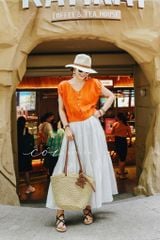 Áo tay xếp lưng đan dây chéo linen tưng premium Cói Design