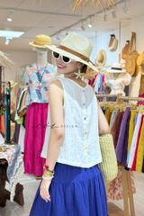 Áo sát nách nút bọc lưng nhiều màu linen tưng premium Cói Design