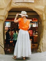 Áo tay xếp lưng đan dây chéo linen tưng premium Cói Design