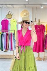 Chân váy tầng Linen tưng premium Cói Design
