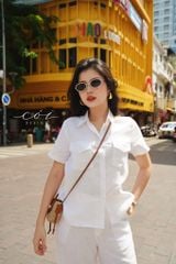 Áo 2 túi tay ngắn linen Cói Design