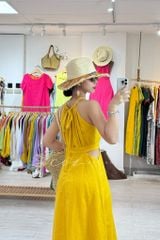 Đầm yếm khoét eo Linen tưng premium Cói Design