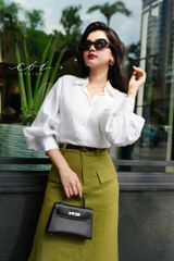 Chân váy 2 nắp túi Linen tưng premium Cói Design