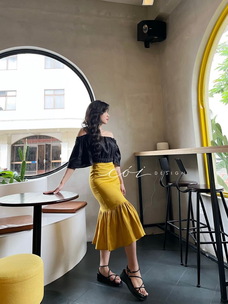 Chân váy bèo Linen tưng premiumCói Design