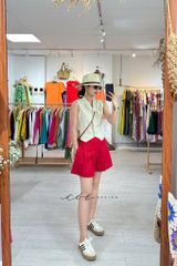 Quần short xếp ly form váy linen tưng premium Cói Design